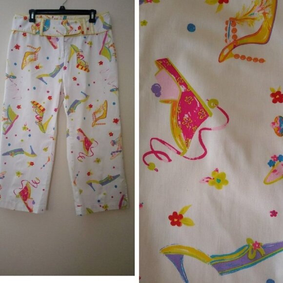 Lavie Boheme Size 12 Women's High Heels & Floral Print Capri Pant - Picture 1 of 9